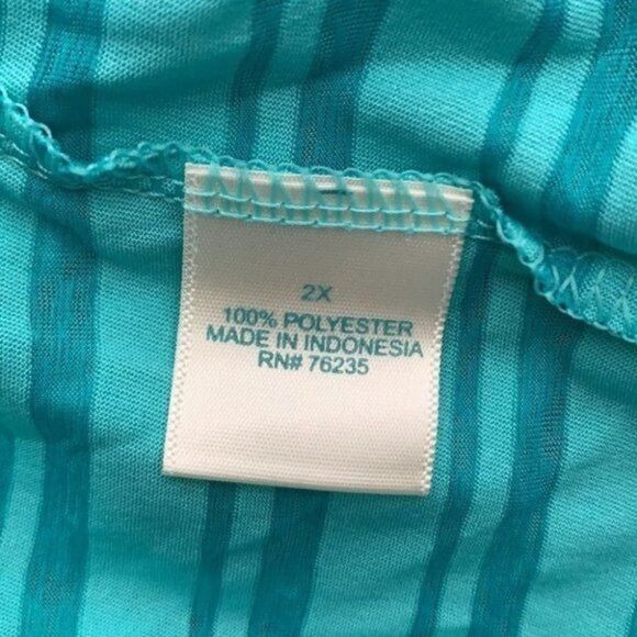 Brisas 2X Activewear Tops Womens 2X Stripes Short Sleeves - Picture 5 of 7